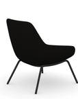 Back view of the 9to5 Lilly lounge chair in black 4Leg metal frame and Black Fabric. Kansas City Office Design.