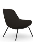 Back view of the 9to5 Lilly lounge chair in black 4Leg metal frame and Black Vinyl Fabric. Kansas City Office Design.