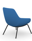 Back view of the 9to5 Lilly lounge chair in black 4Leg metal frame and Blue Fabric. Kansas City Office Design.