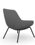 Back view of the 9to5 Lilly lounge chair in black 4Leg metal frame and Gray Fabric. Kansas City Office Design.