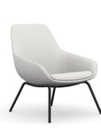 Front view of the 9to5 Lilly lounge chair in black 4Leg metal frame and Tinsel Vinyl Fabric. Kansas City Office Design.