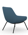 Back view of the 9to5 Lilly lounge chair in black 4Leg metal frame and Wave Blue Vinyl Fabric. Kansas City Office Design.
