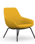 Front view of the 9to5 Lilly lounge chair in black 4Leg metal frame and Yellow Fabric. Kansas City Office Design