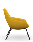 Side view of the 9to5 Lilly lounge chair in black 4Leg metal frame and Yellow Fabric. Kansas City Office Design