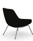 Back view of the 9to5 Lilly lounge chair in silver 4Leg metal frame and black Fabric. Kansas City Office Design