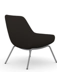Back view of the 9to5 Lilly lounge chair in silver 4Leg metal frame and black vinyl Fabric. Kansas City Office Design