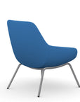 Back view of the 9to5 Lilly lounge chair in silver 4Leg metal frame and blue Fabric. Kansas City Office Design