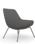 Back view of the 9to5 Lilly lounge chair in silver 4Leg metal frame and gray Fabric. Kansas City Office Design