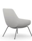 Back view of the 9to5 Lilly lounge chair in silver 4Leg metal frame and tinsel vinyl Fabric. Kansas City Office Design