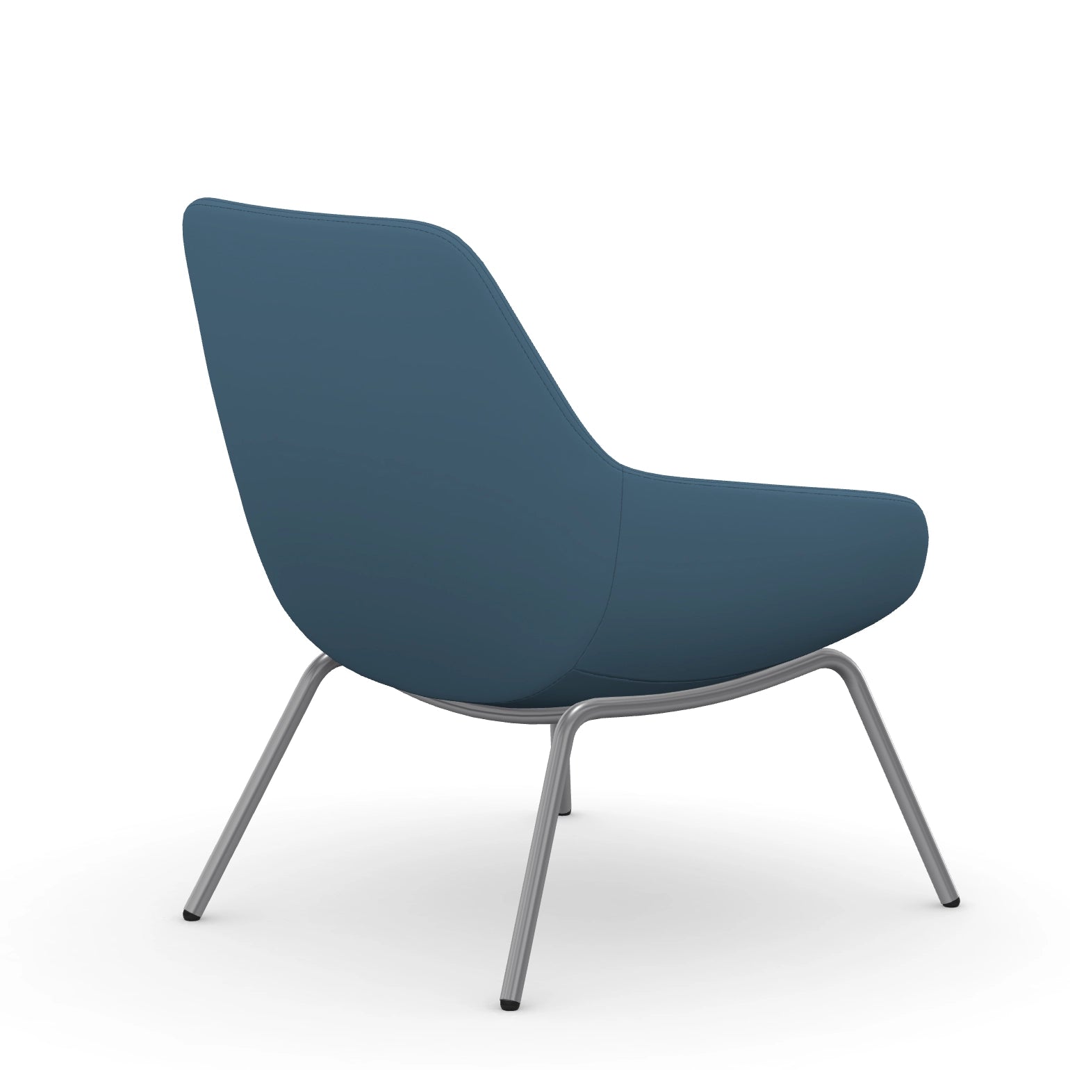 Back view of the 9to5 Lilly lounge chair in silver 4Leg metal frame and wave vinyl Fabric. Kansas City Office Design