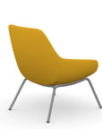 Back view of the 9to5 Lilly lounge chair in silver 4Leg metal frame and yellow Fabric. Kansas City Office Design