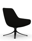 Back view of the 9to5 Lilly lounge chair in black swivel base and black Fabric. Kansas City Office Design