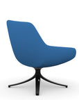 Back view of the 9to5 Lilly lounge chair in black swivel base and blue Fabric. Kansas City Office Design