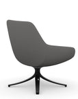 Back view of the 9to5 Lilly lounge chair in black swivel base and gray Fabric. Kansas City Office Design