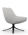 Back view of the 9to5 Lilly lounge chair in black swivel base and tinsel vinyl Fabric. Kansas City Office Design