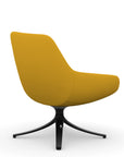Back view of the 9to5 Lilly lounge chair in black swivel base and yellow Fabric. Kansas City Office Design