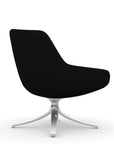 Back view of the 9to5 Lilly lounge chair in polished swivel base and black Fabric. Kansas City Office Design