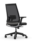 Back view of the 9to5 seating Luna highback task chair in black frame and gray fabric. Kansas City Office Design.