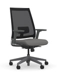 Front view of the 9to5 seating Luna highback task chair in gray frame and gray fabric. Kansas City Office Design.