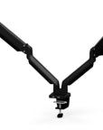 Front view of the SitOnIt Mobi Dual Monitor Arm in Black. Kansas City Office Design.