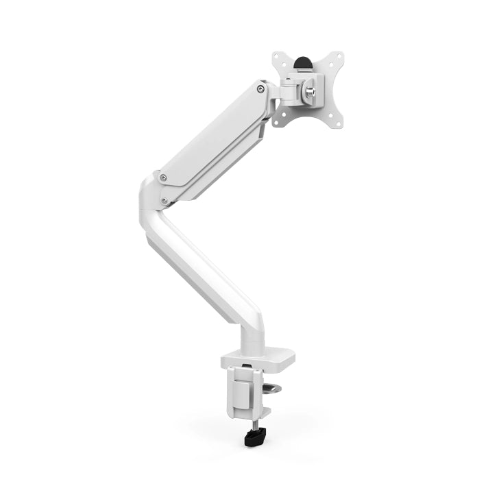 Back view of the SitOnIt Mobi Single Monitor Arm in White. Kansas City Office Design.