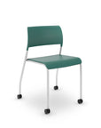 Kelly Green AIS Pierce chair with silver frame & casters on a white background. Kansas City Office Design