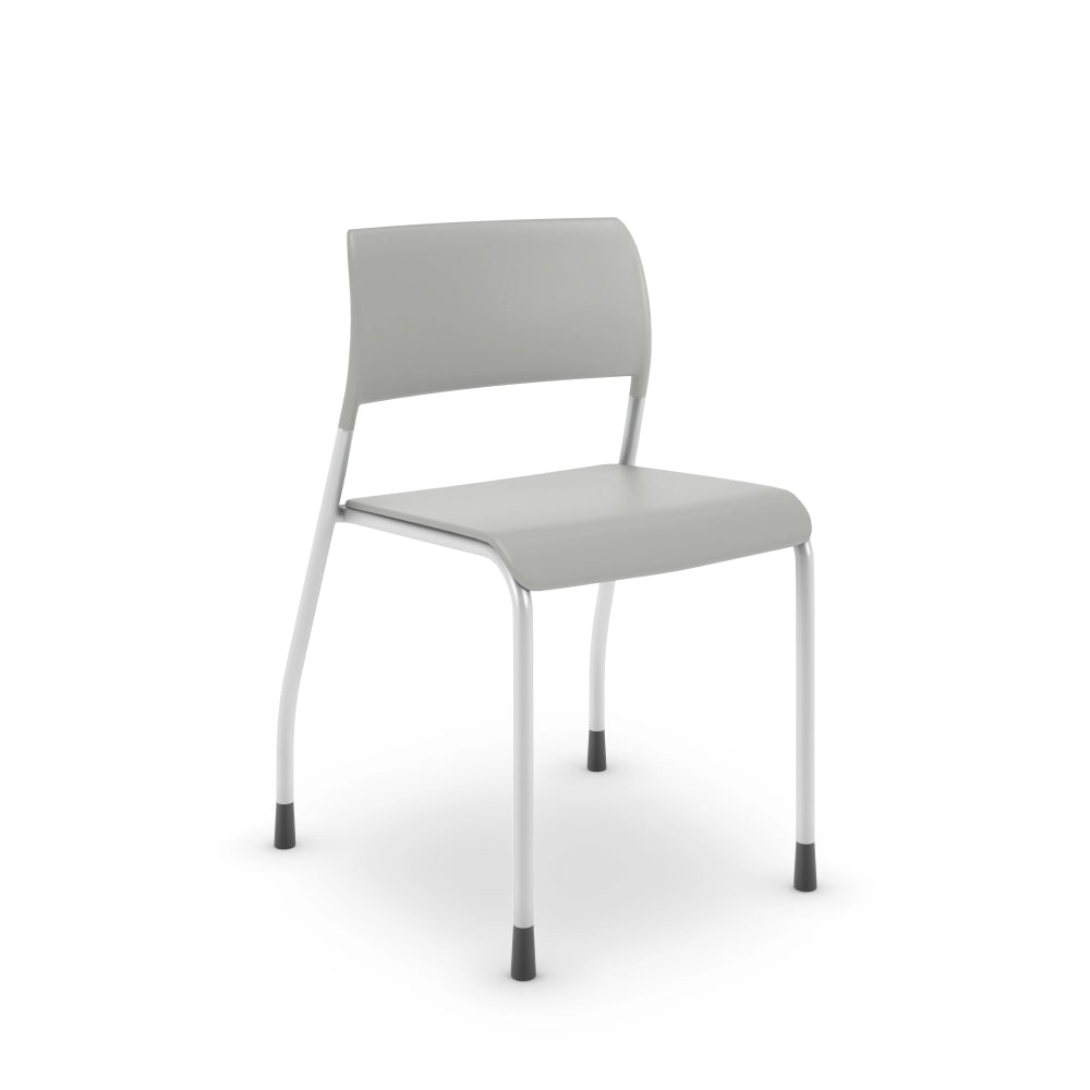 Gray Blue AIS Pierce chair with silver frame on a white background. Kansas City Office Design