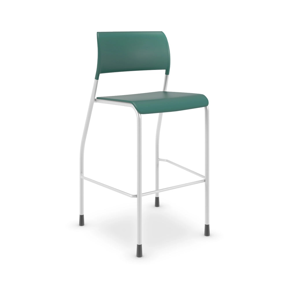Kelly Green AIS Pierce bar stool with white legs on a white background. Kansas City Office Design