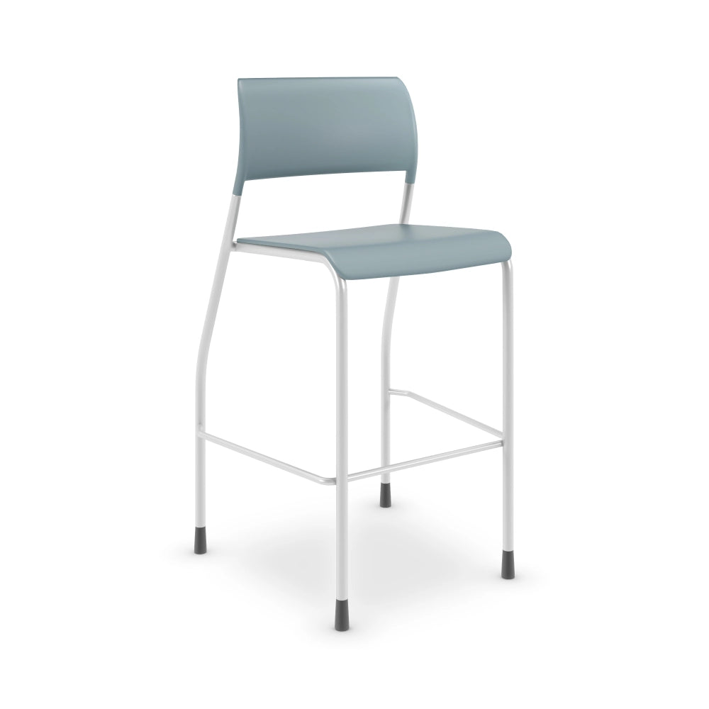 Surf AIS Pierce bar stool with white legs on a white background. Kansas City Office Design