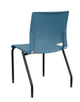 Back view of the SitOnIt Rio 4Leg Stacking chair in lagoon poly with black frame. Kansas City Office Design.