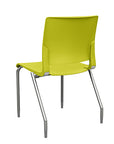 Back view of the SitOnIt Rio 4Leg Stacking chair in green poly with silver frame. Kansas City Office Design.