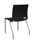 Back view of the SitOnIt Rio 4Leg Stacking chair in black poly with silver frame. Kansas City Office Design.