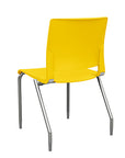 Back view of the SitOnIt Rio 4Leg Stacking chair in yellow poly with silver frame. Kansas City Office Design.