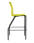 Side view of the SitOnIt Barstool in black frame with green poly shell. Kansas city office design.