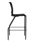 Side view of the SitOnIt Barstool in black frame with black poly shell. Kansas city office design.