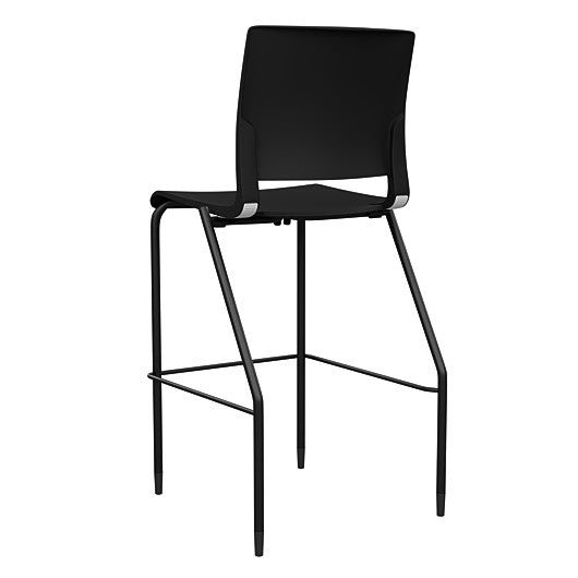 Back view of the SitOnIt Barstool in black frame with black poly shell. Kansas city office design.