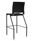 Back view of the SitOnIt Barstool in black frame with black poly shell. Kansas city office design.