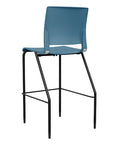 Back view of the SitOnIt Barstool in black frame with lagoon poly shell. Kansas city office design.