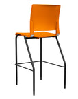 Back view of the SitOnIt Barstool in black frame with orange poly shell. Kansas city office design.