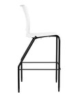 Side view of the SitOnIt Barstool in black frame with white poly shell. Kansas city office design.