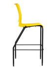 Side view of the SitOnIt Barstool in black frame with yellow poly shell. Kansas city office design.