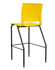 Back view of the SitOnIt Barstool in black frame with yellow poly shell. Kansas city office design.