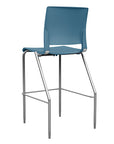 Back view of the SitOnIt BarStool in silver frame with lagoon poly shell. Kansas city office design.
