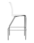 Side view of the SitOnIt BarStool in silver frame with white poly shell. Kansas city office design.