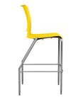 Side view of the SitOnIt BarStool in silver frame with yellow poly shell. Kansas city office design.