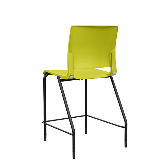 Back view of the SitOnIt Counter Stool in black frame with green poly shell. Kansas city office design.
