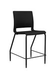 Front view of the SitOnIt Counter Stool in black frame with black poly shell. Kansas city office design.