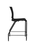Side view of the SitOnIt Counter Stool in black frame with black poly shell. Kansas city office design.