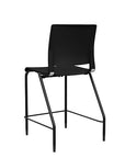 Back view of the SitOnIt Counter Stool in black frame with black poly shell. Kansas city office design.