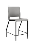 Front view of the SitOnIt Counter Stool in black frame with gray poly shell. Kansas city office design.
